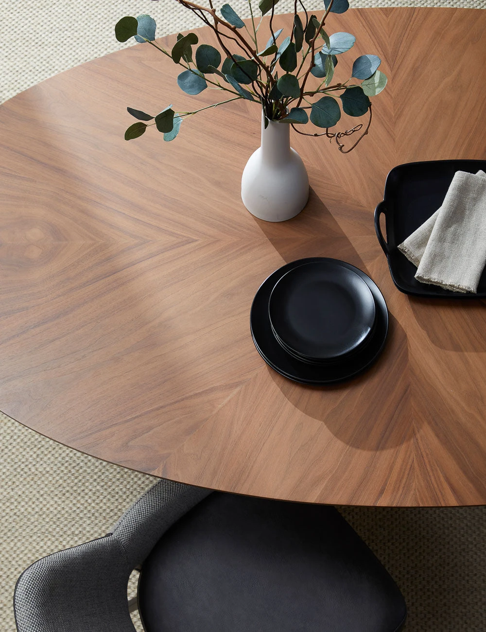 Beth Oval Dining Table, Brown